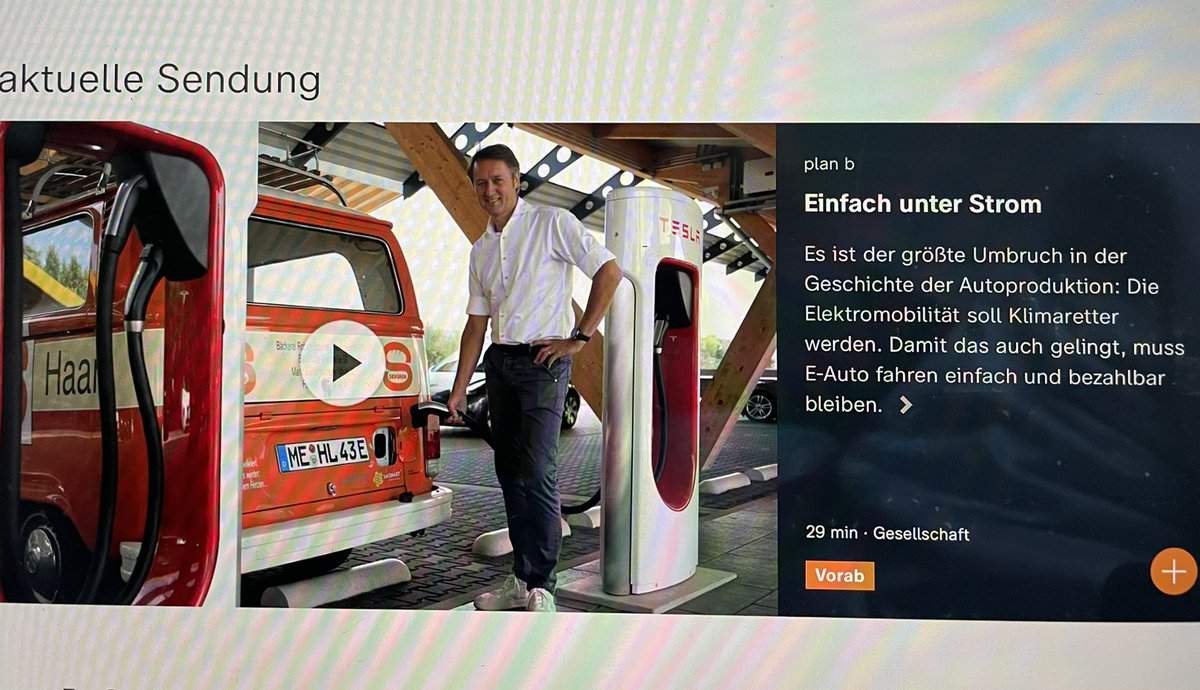Roland Schüren (@rolandschueren) on Twitter photo Plan B „Einfach unter Strom“. Fr Arte, Sa ZDF oder hier im Vorab-Link.
Wow, was ein Pionier- und Community-Treffen in einer halben Stunde TV. - Hammer! Ich tauche 3x auf. Komplett schauen!
zdf.de/gesellschaft/p…
@Lightyear @elisabohm <a href="/TUeindhoven/">TU Eindhoven</a> <a href="/KroegerOve/">Ove Kroeger T&T Emobility</a> <a href="/Baeckerhandwerk/">ZV Bäckerhandwerk</a> Plan B „Einfach unter Strom“. Fr Arte, Sa ZDF oder hier im Vorab-Link.
Wow, was ein Pionier- und Community-Treffen in einer halben Stunde TV. - Hammer! Ich tauche 3x auf. Komplett schauen!
zdf.de/gesellschaft/p…
@Lightyear @elisabohm <a href="/TUeindhoven/">TU Eindhoven</a> <a href="/KroegerOve/">Ove Kroeger T&T Emobility</a> <a href="/Baeckerhandwerk/">ZV Bäckerhandwerk</a>