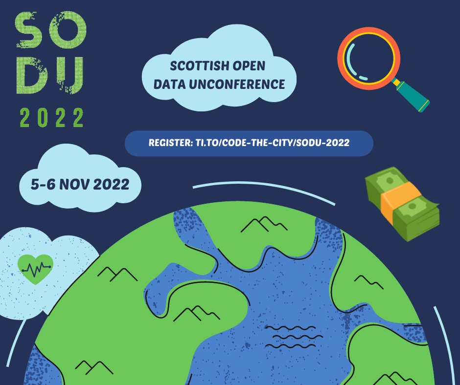 Just 10 days until the only annual #opendata event in #Scotland. Weekend, student and day tickets available as well as online. Network with industry and academia. Help with projects such as @opendata_sco and more! #sodu2022 ti.to/code-the-city/…