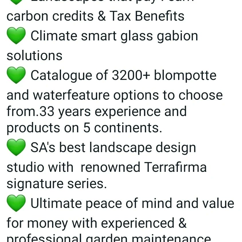 CaimanBateleurG's tweet photo. 💚Landscape Now,PAY LATER with client tailored project finance packages payable in affordable installments over 12 to 48 months depending on your credit profile.
💚Earn money and tax benefits from your landscape with our carbon credits and social impact programs. https://t.co/hI8UdBEgFI