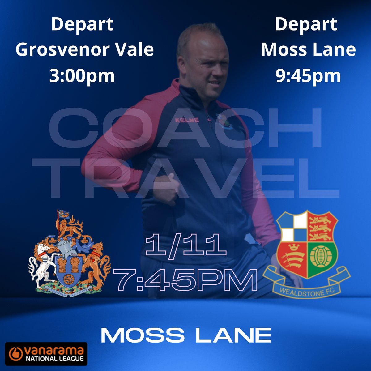 Coach travel to Altrincham on Tues 1st Nov

We only have 26 bookings to far and have to decide by lunchtime today whether to run this coach.

We need 8 more bookings to run this coach (at a manageable loss) so if travelling you need to book now

wfcsc.co.uk/away-travel/