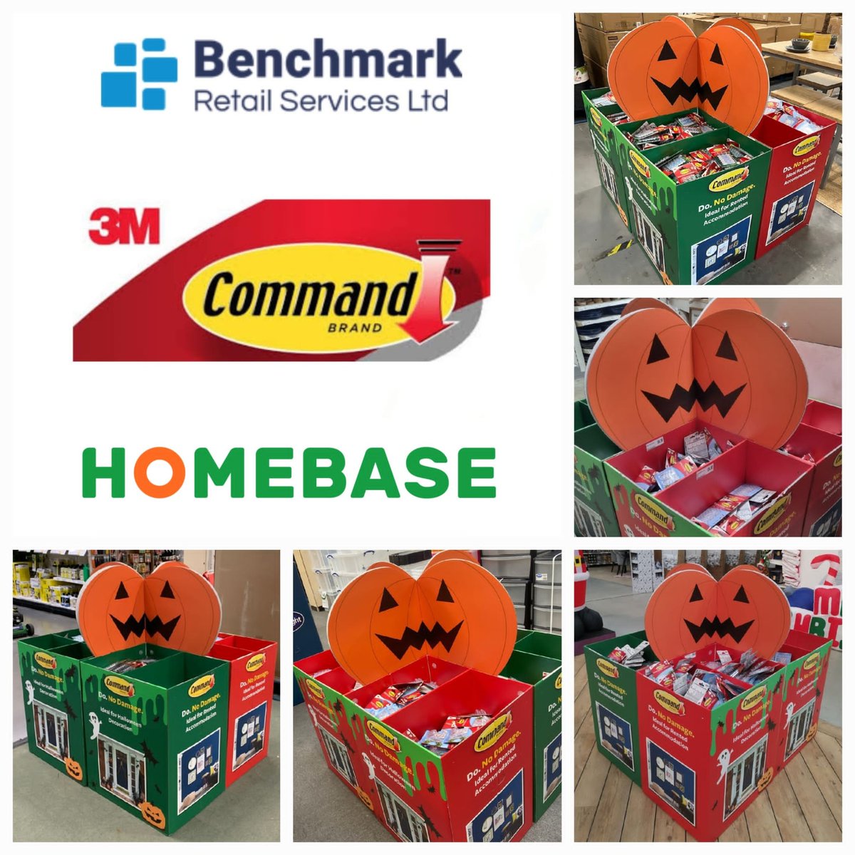 BenchmarkRSL's tweet photo. Our team have enjoyed supporting 3M and their Command range in the build up to Halloween, installing these eye-catching quad pallets in Homebase stores. https://t.co/i4w3NrPrLv