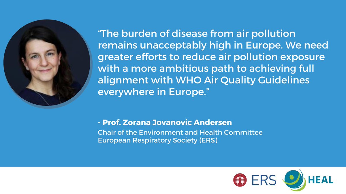 #AirPollution is largely preventable, if there is political will. EU #AirQuality standards – especially legally binding limit values – have proven to be instrumental for #CleanAir4Health. But they must be fully aligned with @WHO guidelines. Prof. @zoranajova (@EuroRespSoc)👇