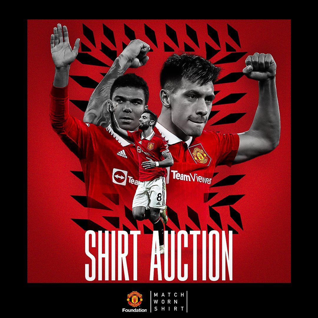 Loved being at Old Trafford to watch @ManUtd’s win over Spurs last week 🔴🏟️ Thanks to @MatchWornShirt, you can now bid to win the shirts from the game, signed by the lads. Proceeds will go to @MU_Foundation - get involved! 👇 📲 bit.ly/3DlANKs
