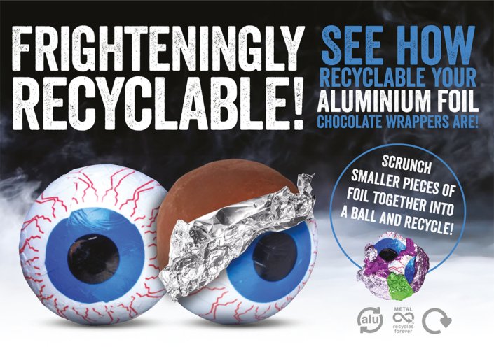 If you've got some foil wrapped treats, remember to scrunch the foil in to a ball and pop it in your recycling bin! 
#Halloween #HalloweenRecycling #RECAPReceycles #Cambridgeshire #Peterborough #Recycling #Alupro #FoilRecycling