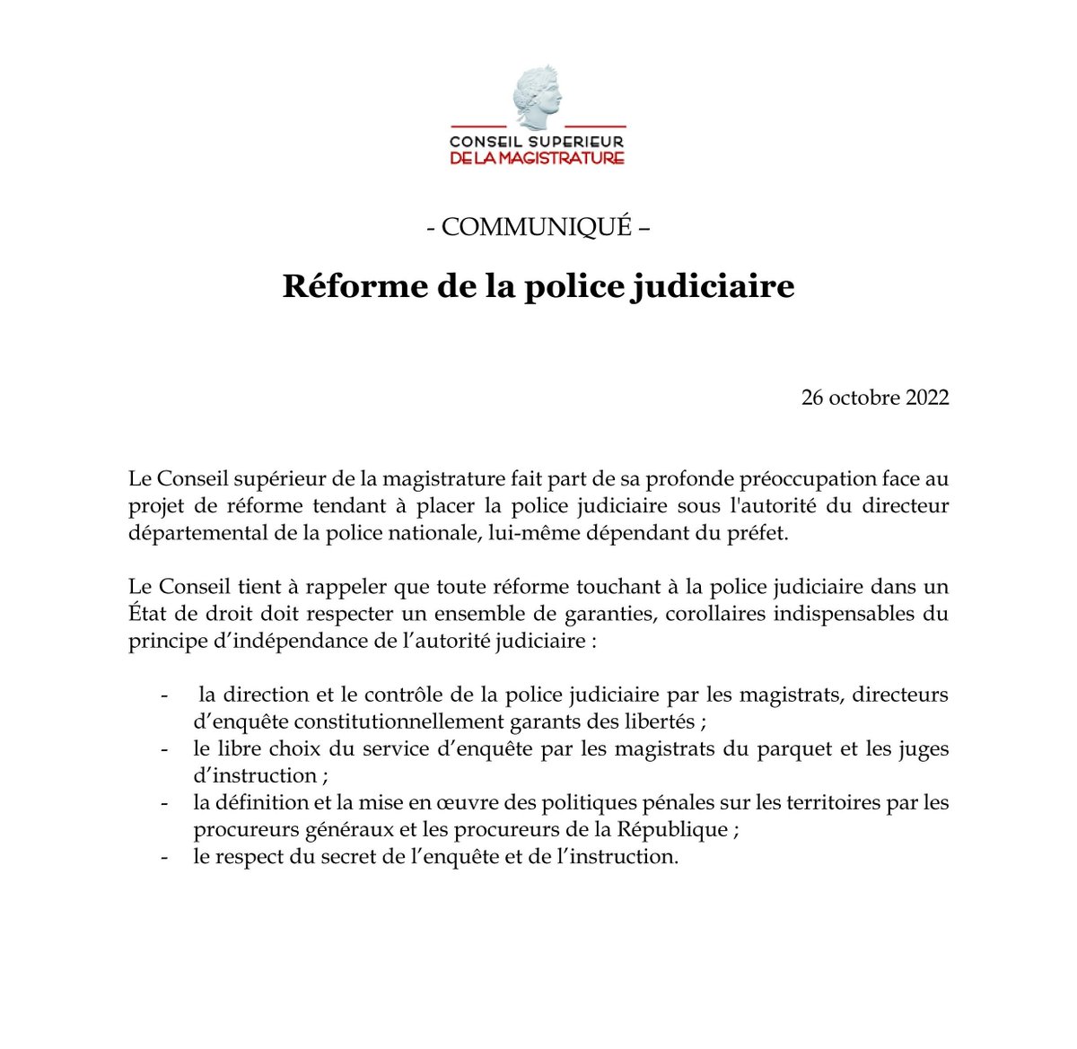 Conseil magistrature tweet media