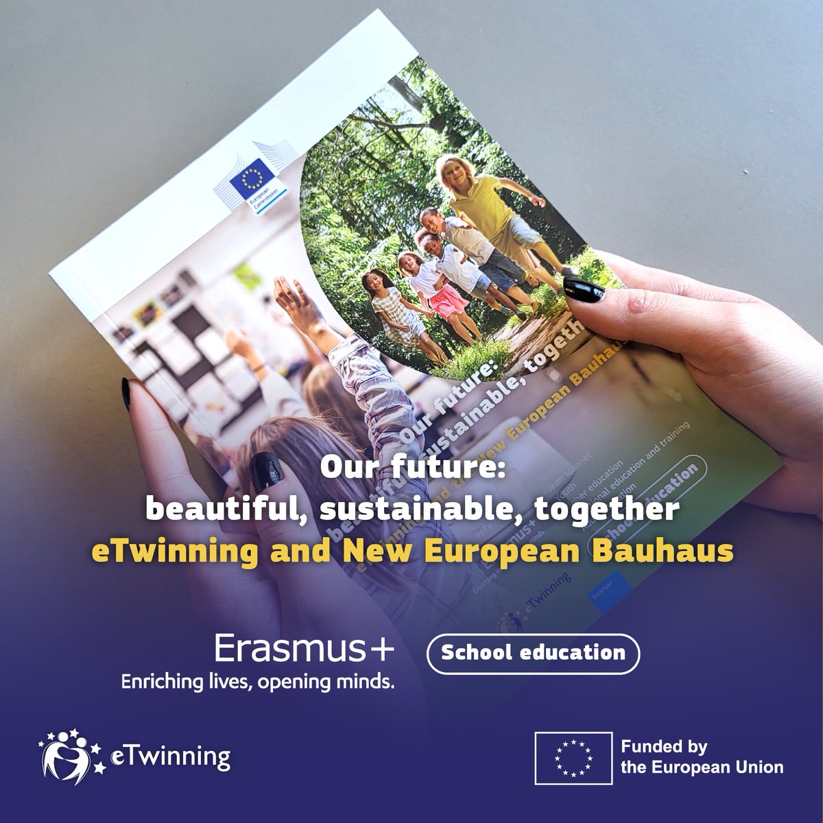 📖 The 2022 eTwinning book on “Our future beautiful, sustainable, together” is out❗ Get inspired by #eTwinning projects and activities that aim to create #beautiful and inclusive dream schools Click below to read more👇 🔗 bit.ly/3ze9tve