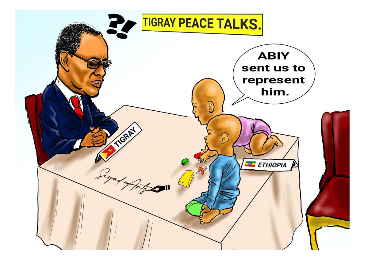 artssiyad's tweet photo. The biggest problem in #Tigray peace-talks is Abiy's insincerity. Despite Tigray sending their spokesman @reda_getachew, Abiy sent lower ranking officials who will keep consulting

The last round of talks failed when Abiy's officials flew back to Addis to consult 
#TigrayGenocide https://t.co/FPUdvCj6rr