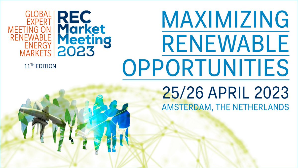 RECS is excited to be organizing the 11th editionn of the - previously sold out - REC Market Meeting in April 2023. The programme outline is available and registration is open now. bit.ly/3f9lGue

#renewable #energy #climatechange #renewables