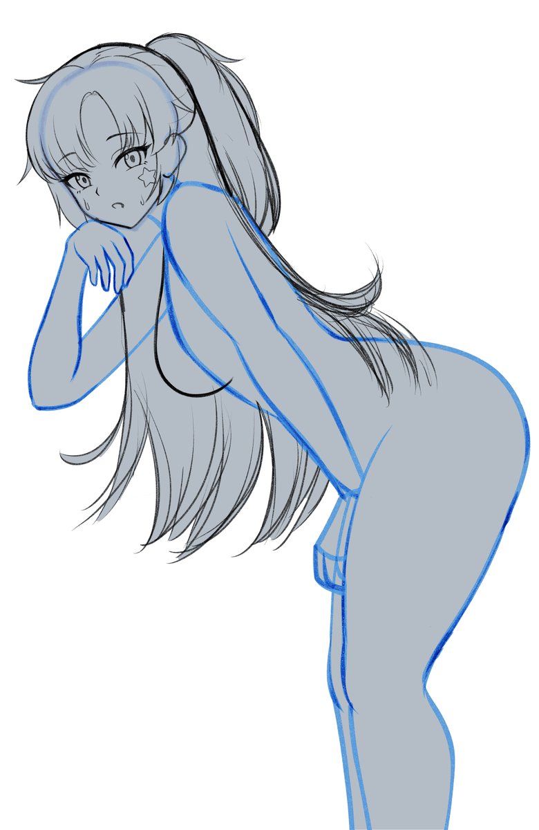 タイムラプスが無いから今回は制作過程!
おっぱい盛りすぎないよう気を遣いました(そのかわり太ももは…) 