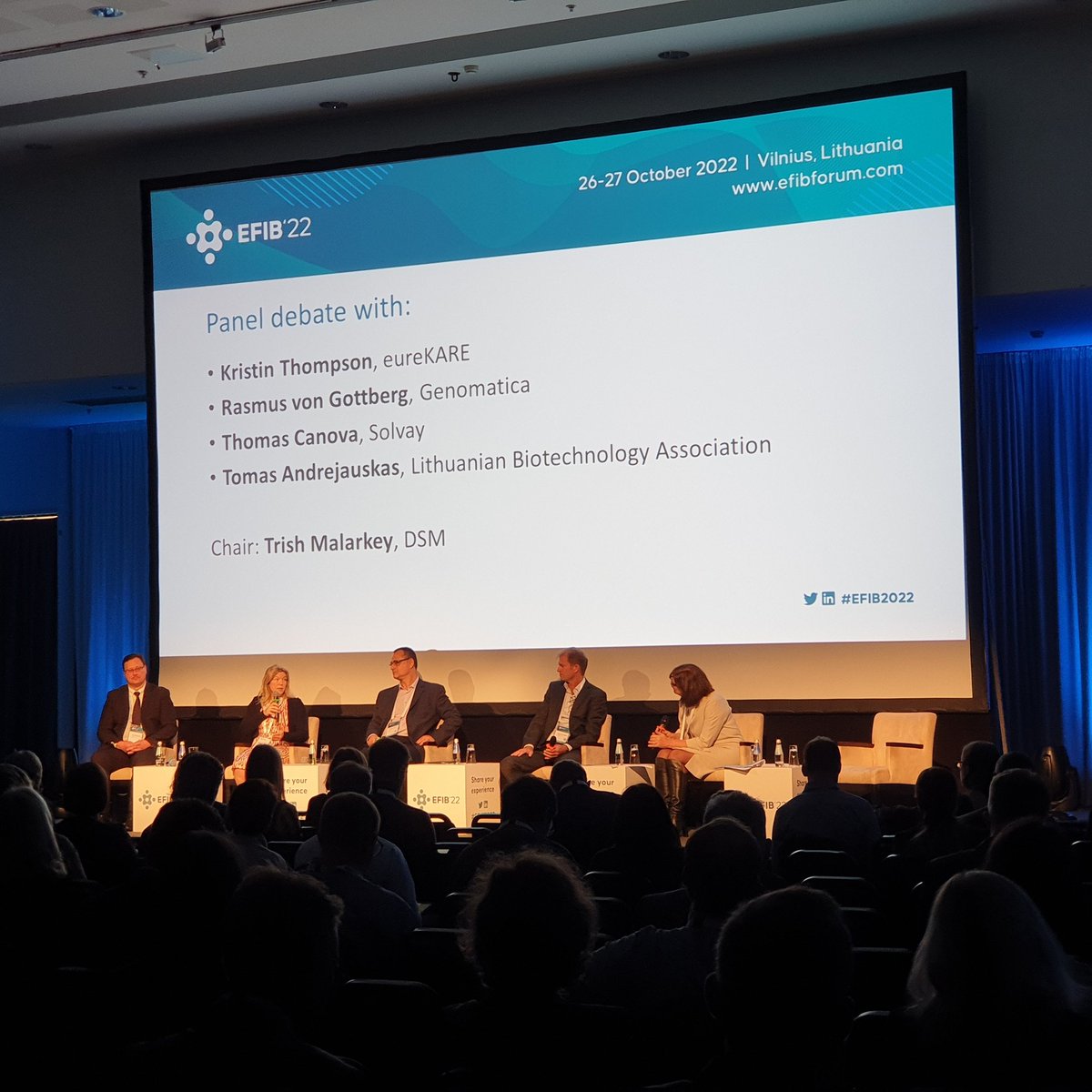 agneseborg's tweet photo. #EFIB2022 opening plenary panel 'Next generation economies - Industrial Biotechnology for a Sustainable Society' https://t.co/2Ogc5R9Ze7