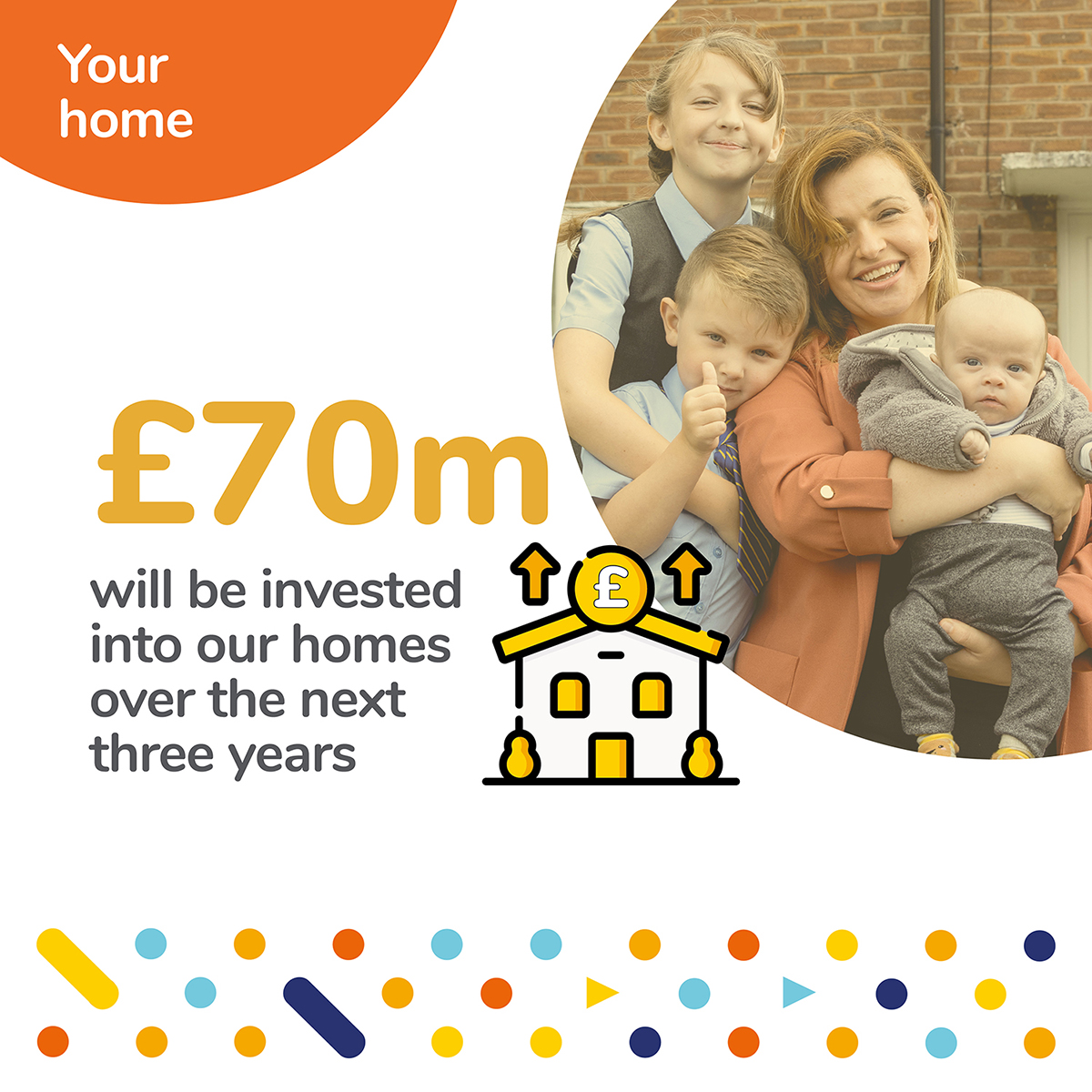 Over the next three years £70m will be invested into our homes. Have you watched our latest #Interview with our Customer Panel and our CEO, Léann Hearne yet? View the full video here 👉 bit.ly/3eKxFhL View our 2021/2022 #annualreport here 👉 bit.ly/3fr2CY7