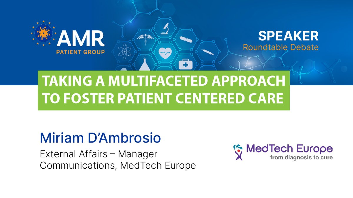 @_FaceSA @WHO @AfricaCDC @CPME_EUROPA @MiriamDAmbrosio from @medtecheurope will highlight the role of medical technologies in the fight against #AMR and #HAIs, helping healthcare professionals provide accurate diagnosis.