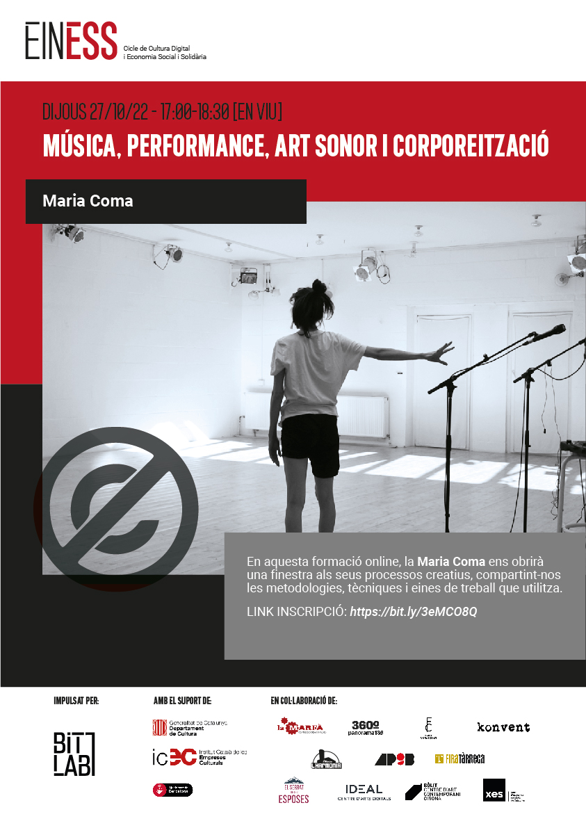 Demà a les 17h tornem amb les formacions del cicle d' #EinESS2022 amb la <a href="/MariaComa/">Maria Coma</a> sobre Música, performance, art sonor i corporeització  #TardoTransformadora <a href="/culturadigicat/">Cultura Digital</a> <a href="/icec_cat/">Empreses culturals</a> <a href="/bcncultura/">Barcelona Cultura</a> <a href="/Cultura_Coop/">CulturaCoop</a> 🎙️🛸🚀📻