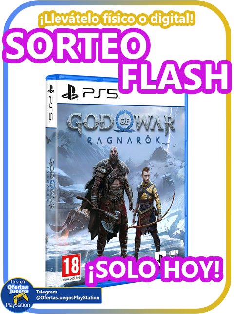 ¡SORTEO FLASH! ¡SOLO HOY!

🪓Gana un God of War Ragnarök físico o digital⛓

✅Para participar:
🔹RT
🔹Sigue en Telegram
🔸t.me/OfertasJuegosP…
🔸t.me/AportesPlaySta…