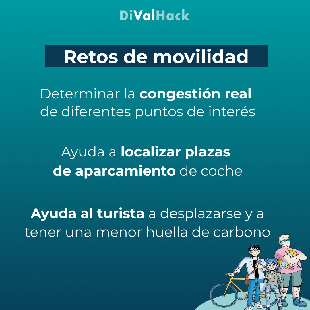 DivalHack's tweet photo. 🚀Teníamos muchas ganas de anunciaros los retos de APPS que estaremos desarrollando durante el @DivalHack

🚶‍♂️ Retos de movilidad
🌱 Retos de medio ambiente
 📍 Retos de turismo

👉https://t.co/9aybB0dXJA

@redpuntoes @DivalHack @cellnextelecom #CátedraHP @etsinfupv #Volutacoop https://t.co/pRD2eTb91H