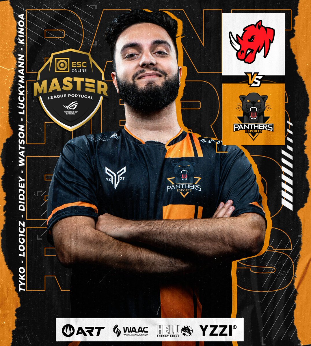 Novo dia, Nova oportunidade no Shoot-Out da 
<a href="/MasterLeaguePT/">ESC Online Master League Portugal</a> Season X 

🆚<a href="/RhynoEsports_/">Rhyno Esports</a> 
🗓️26/10/22
⏰19:00H
📺<a href="/rtparena/">RTP Arena</a> | twitch.tv/rtparenacsgo

<a href="/LogiczCS/">Log1cz</a> | <a href="/didjeycs/">Miguel Rodrigues</a> | @LucKyMaNNzZz | <a href="/WatsonJoao/">João watsoN Freitas</a> | <a href="/tyko_cs/">Luís Cunha</a> | <a href="/kinoa13_/">Alexandre 'kinoa' Pereira</a> 

Contamos contigo!

#GOPANTHERS #thewildsideofgaming