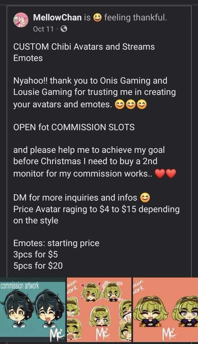 mellowchan1102's tweet photo. UPDATED PRICE: open slots for the month Nov and Dec!! 😊😊😊 https://t.co/Aqe495TPyb