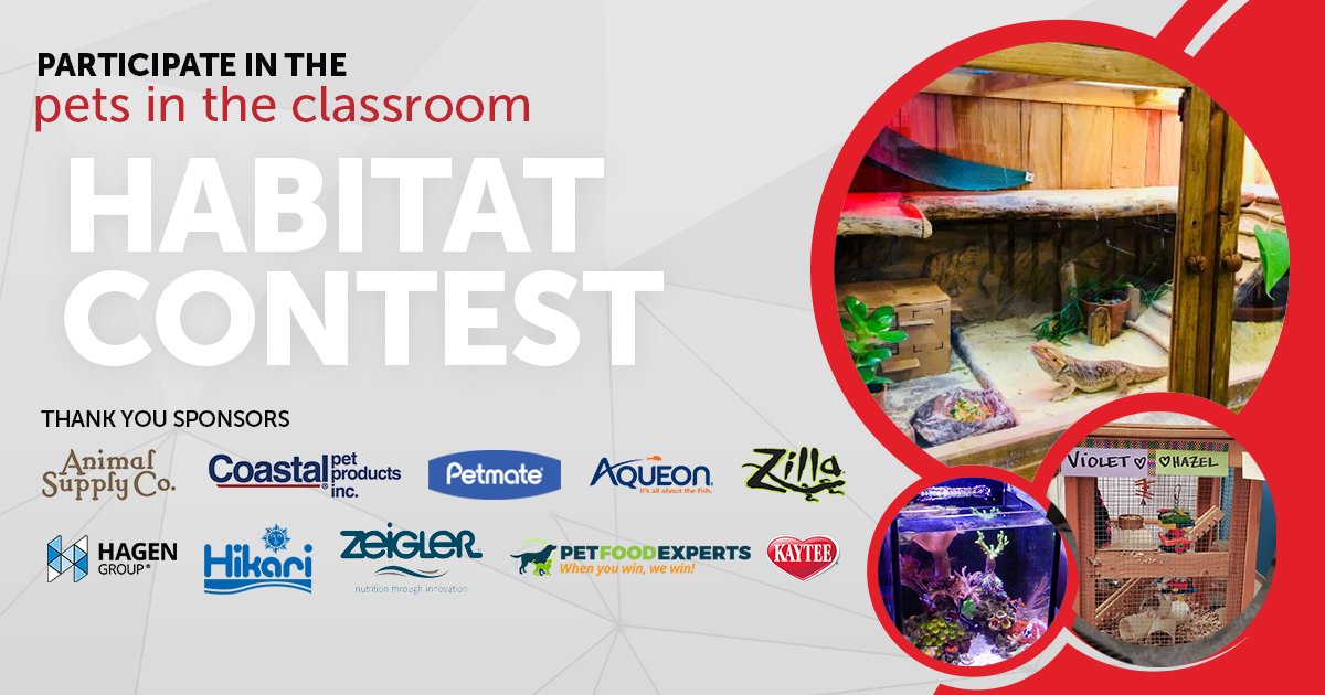 Has your classroom pet settled into its school home? Share a picture of your classroom pet’s habitat for your chance to win a $100 Gift Card!  
Find out all the details and enter here:
petsintheclassroom.org/habitat-contes…
#habitatcontest #petsintheclassroom #pethabitat
