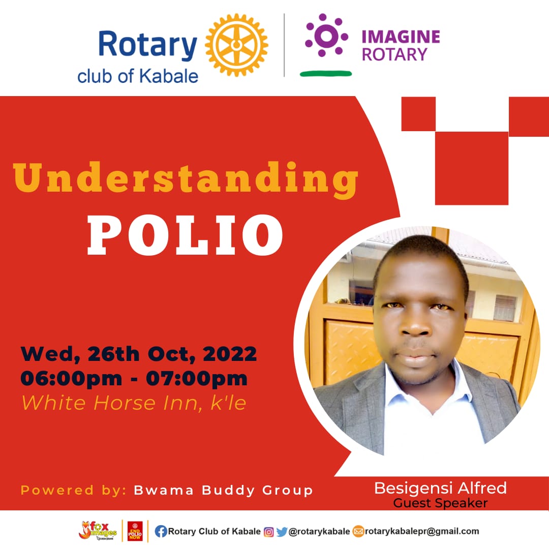 Kindly join the Rotary Club of Kabale today as we continue the campaign to End Polio Now. @PeaceTaremwa @HopeTukamushaba @michasiimwe @AggreyKamukama @WHO @MinofHealthUG @FlavoZorro #EndPolio #Rotary