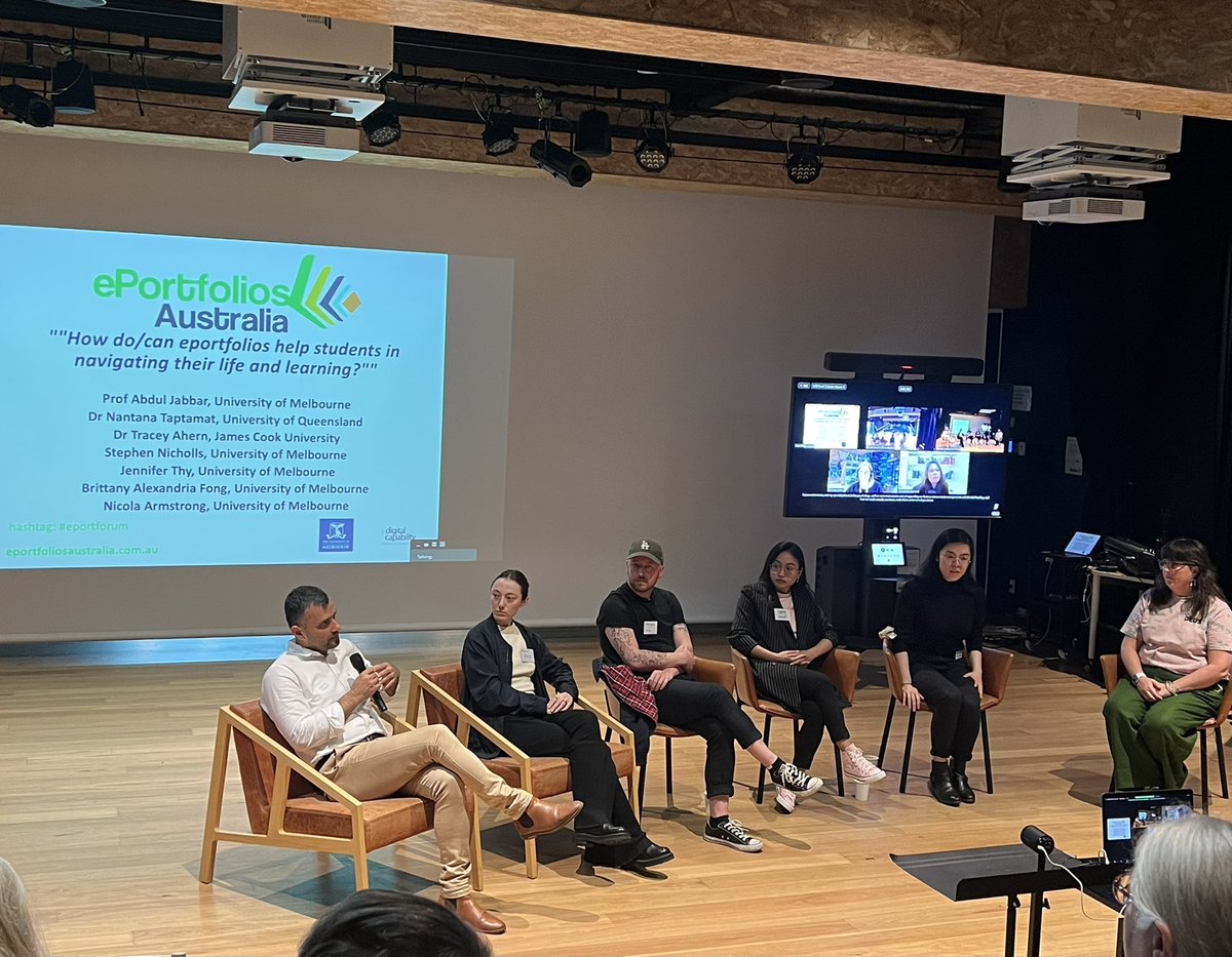 Fantastic line up with staff and students for the #eportforum

“How do/can ePortfolios help students In navigating their life and learning?”