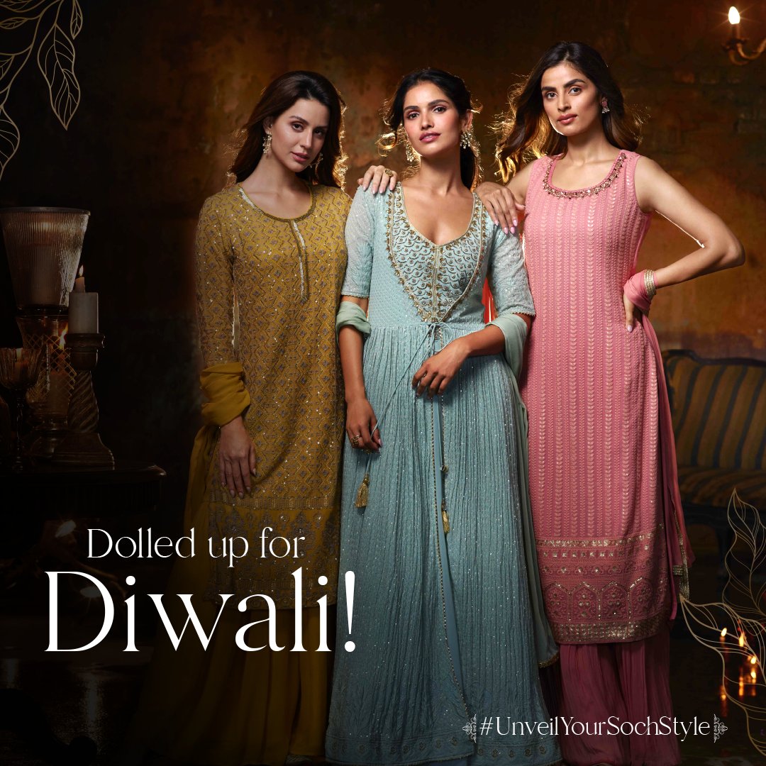 sochstories's tweet photo. This festival brings out a spectacular ethnic paradise with gorgeous people shining bright in beautiful styles! 

We would love to finally see you #UnveilYourSochStyle, so send us your picture or tag us in your Soch outfits!

#sochstore #topical #Diwali #shopping #ethnicwear https://t.co/NK6HJYo9VV
