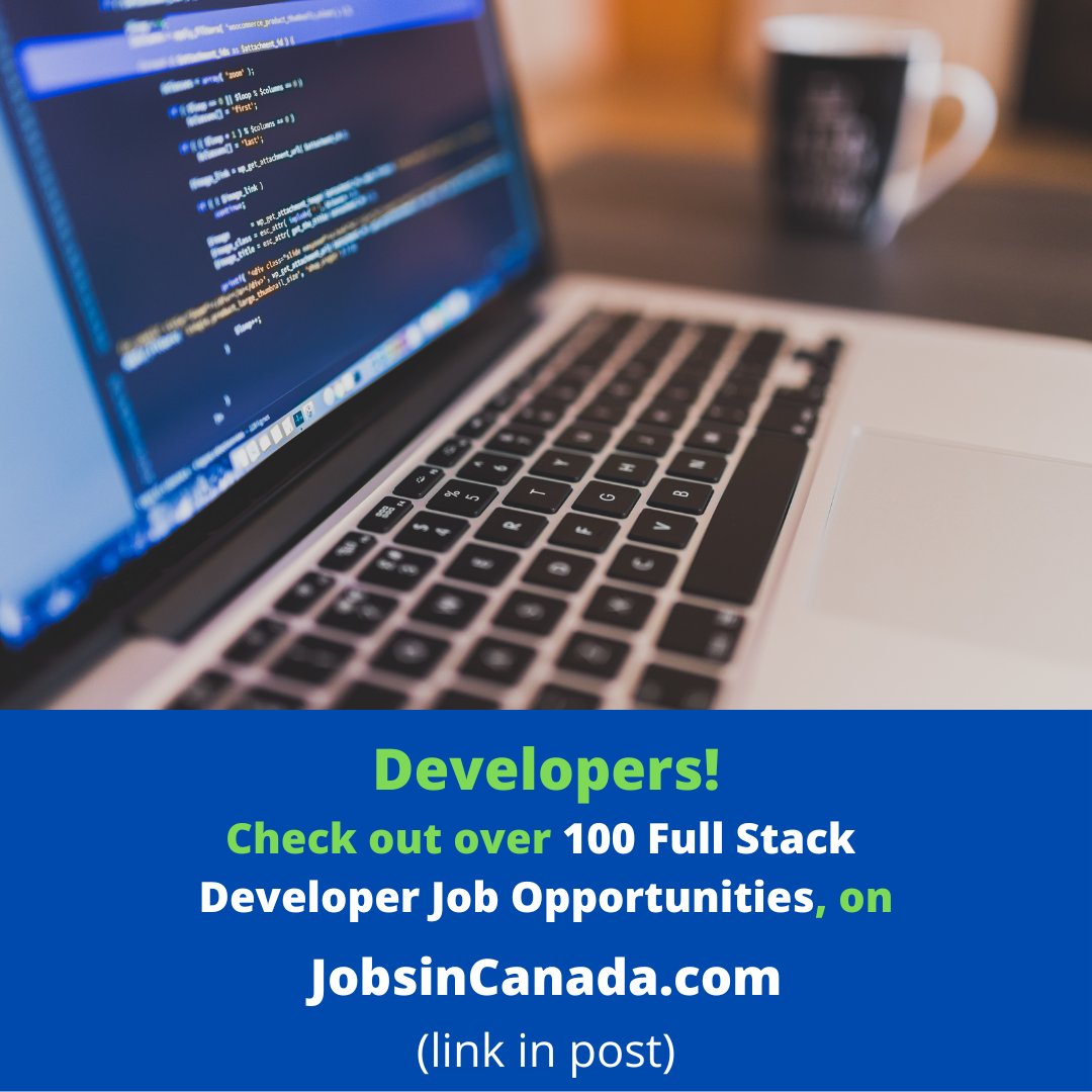 JobsinCanadaCom's tweet photo. Calling all Developers!
Check out over 100 Full Stack Developer #Jobs, on https://t.co/GlcLtHAe67
Link to jobs: https://t.co/VODInjaByt

#FullStackJobs #DeveloperJobs #ProgrammerJobs #ITJobs https://t.co/B8BkkZ8fzA