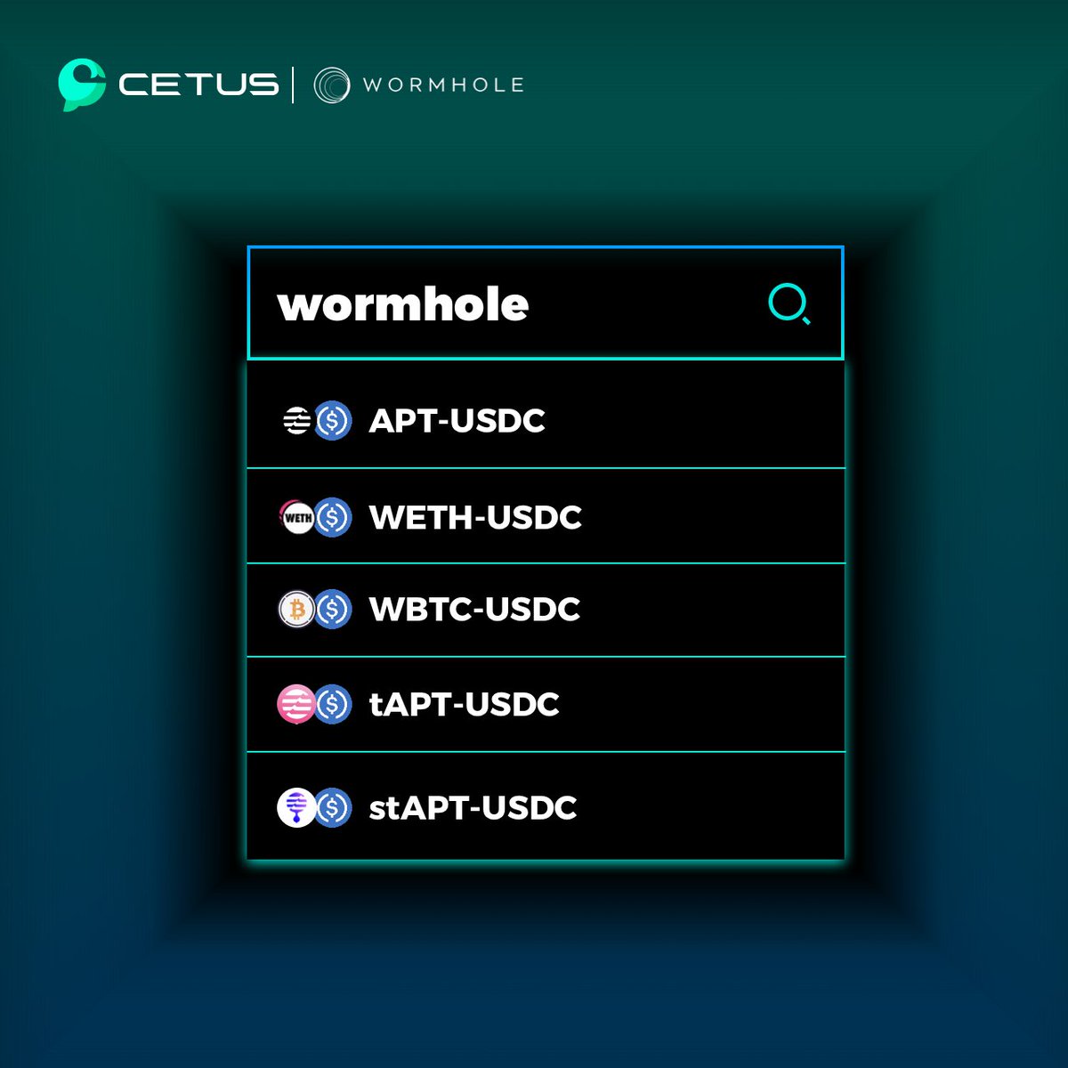 Bridged assets trading pools powered by 
<a href="/wormholecrypto/">wormholecrypto</a> are now LIVE on Cetus! 

Provide your LP and Start Earning Now!!❤️
#Cetus #Aptos #DeFi