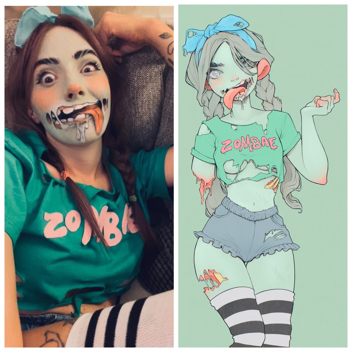 HoshiPeachArt's tweet photo. Gm fam! 💖 is this my first Web2 me vs Web3 me? 🧟‍♀️ https://t.co/r41uZgoQgf