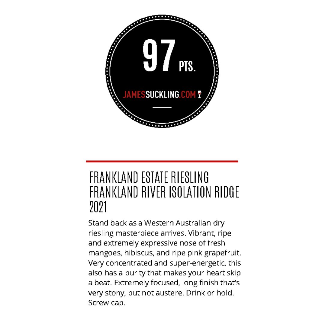 Frankland Estate (@franklandestate) on Twitter photo Stand back as a Western Australian dry Riesling masterpiece arrives. Stuart Pigott’s review makes our “heart skip a beat”. As Stuart tries more Riesling than most, due to being based in German, we’d like to think he knows a good one when he sees it! <a href="/JamesSuckling/">James Suckling</a> <a href="/gtsouthernwine/">greatsouthernwine</a> Stand back as a Western Australian dry Riesling masterpiece arrives. Stuart Pigott’s review makes our “heart skip a beat”. As Stuart tries more Riesling than most, due to being based in German, we’d like to think he knows a good one when he sees it! <a href="/JamesSuckling/">James Suckling</a> <a href="/gtsouthernwine/">greatsouthernwine</a>