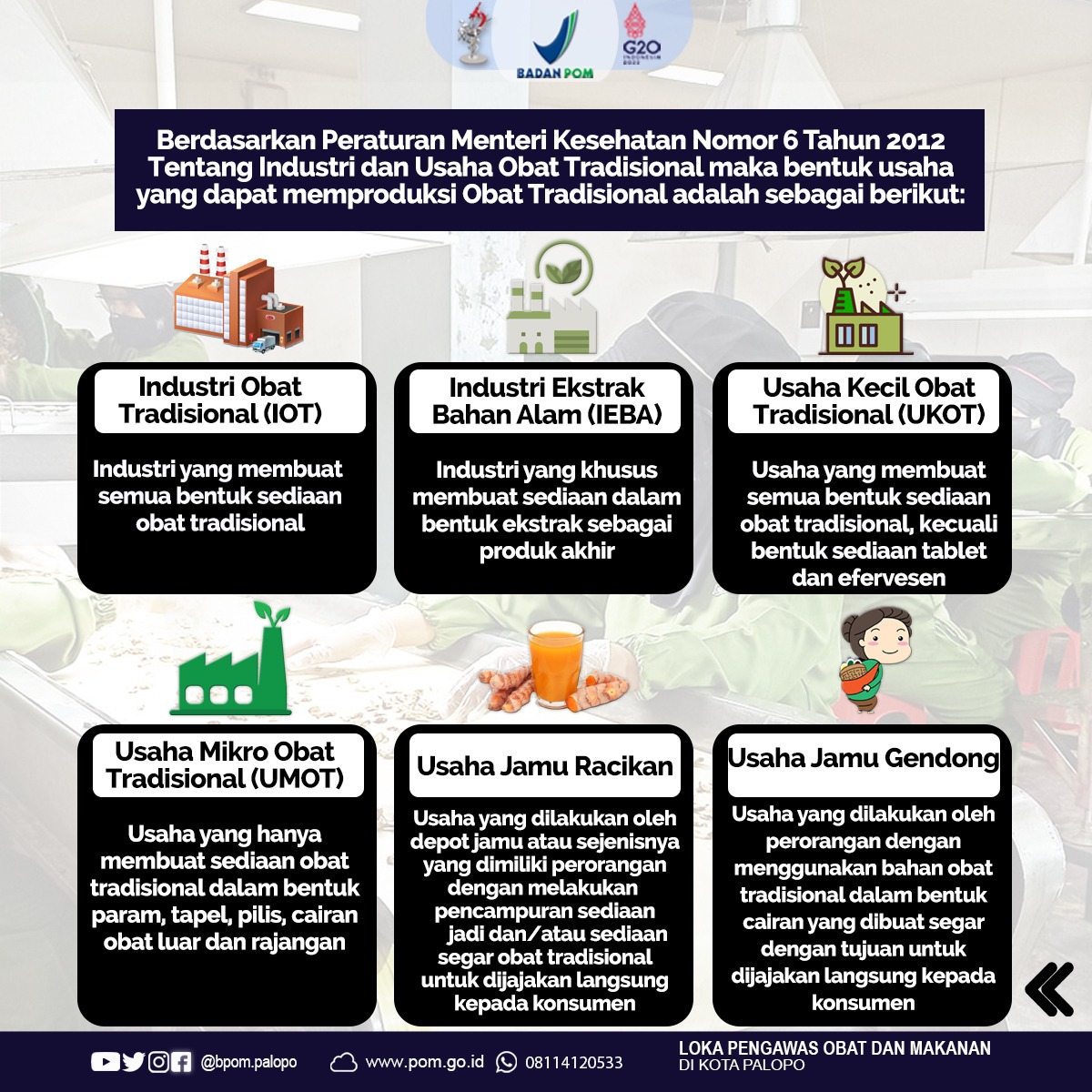bpompalopo's tweet photo. Apa saja bentuk usaha yang dapat memproduksi Obat Tradisional dan jenis Obat Tradisional apa saja yang dapat diproduksi?
Yuk simak infografis berikut!
#ObatTradisional
#IOTA #IEBA #UKOT #UMOT
#UsahaJamuRacikan
#UsahaJamuGendong
#bpomri
#lokapompalopo https://t.co/ujzfuYIEYJ