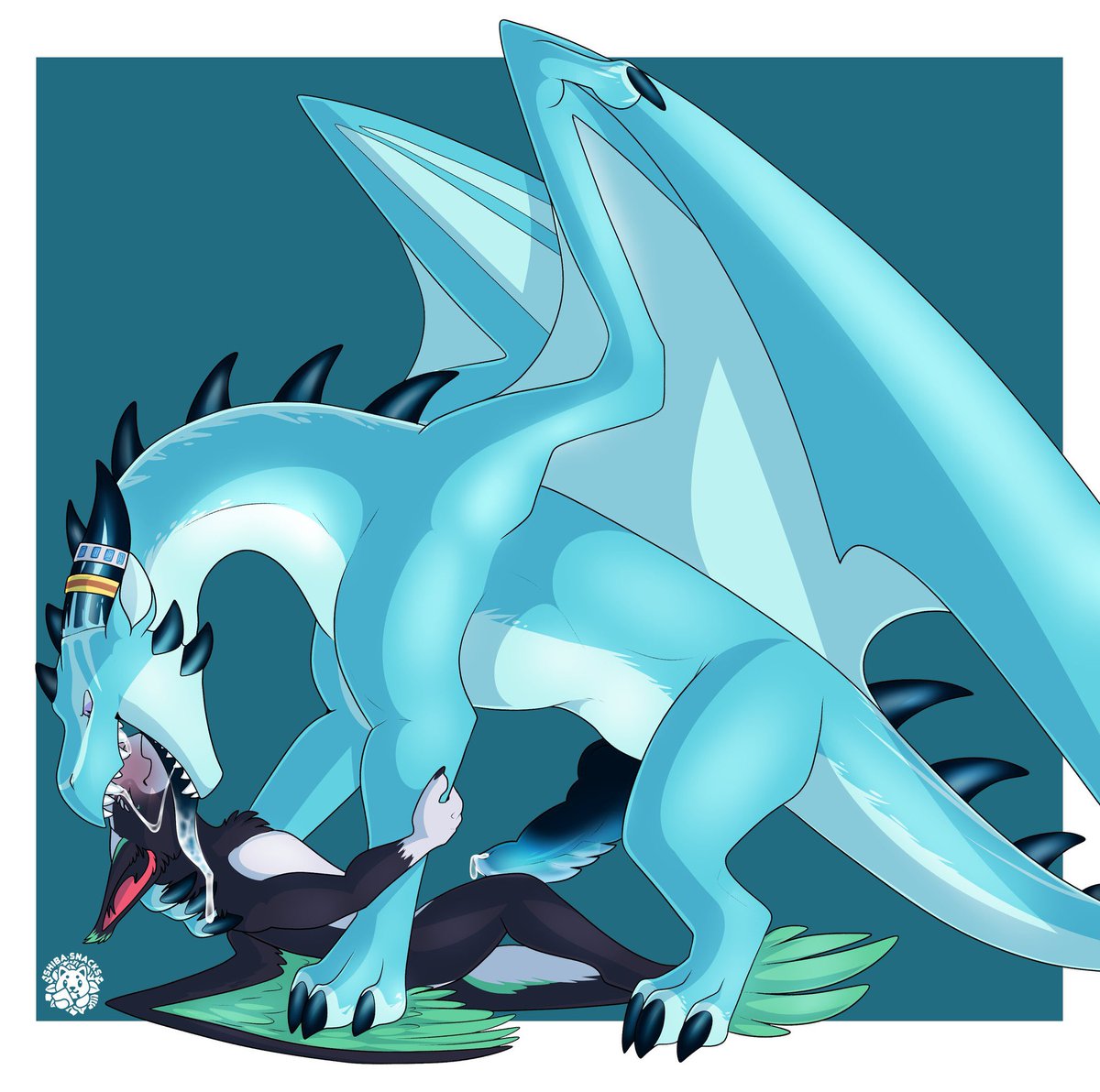 DraconicMith's tweet photo. Sometimes when you’re done playing with your friends, you get a little hungry… 

Art by @shibasnaxxx https://t.co/JTq76r38ZP