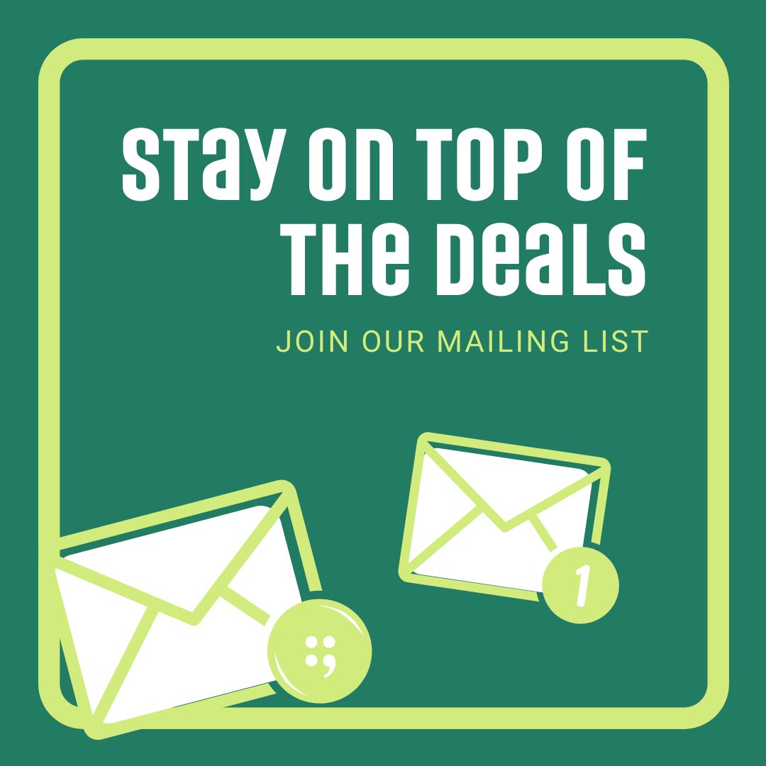 Are you on the list? Don't miss out on special offers only available through our mailing list: bit.ly/buttonemail