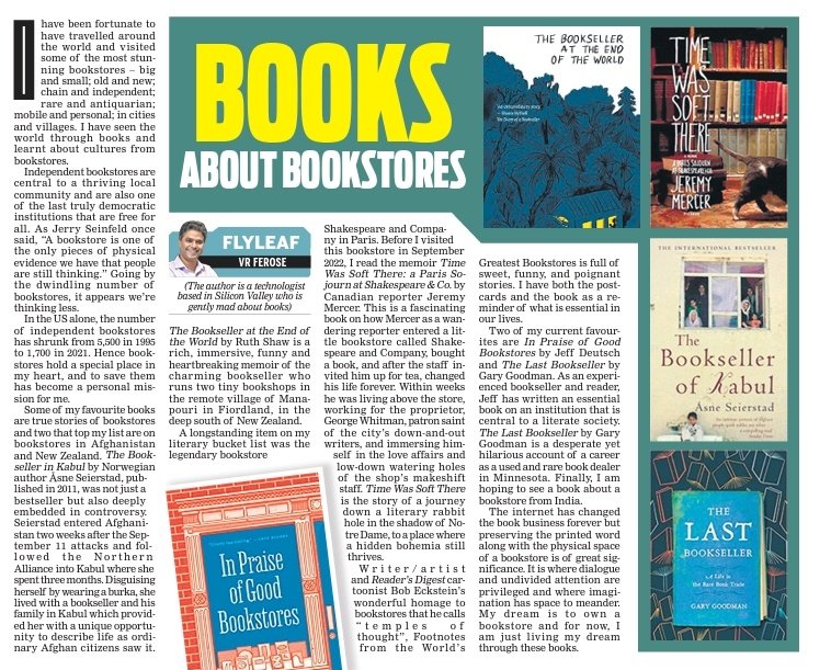 'Independent bookstores are central to a thriving local community and are also one of the last truly democratic institutions that are free for all,' writes @VRFerose. @santwana99 @Cloudnirad @NewIndianXpress @tniefeatures newindianexpress.com/cities/bengalu…