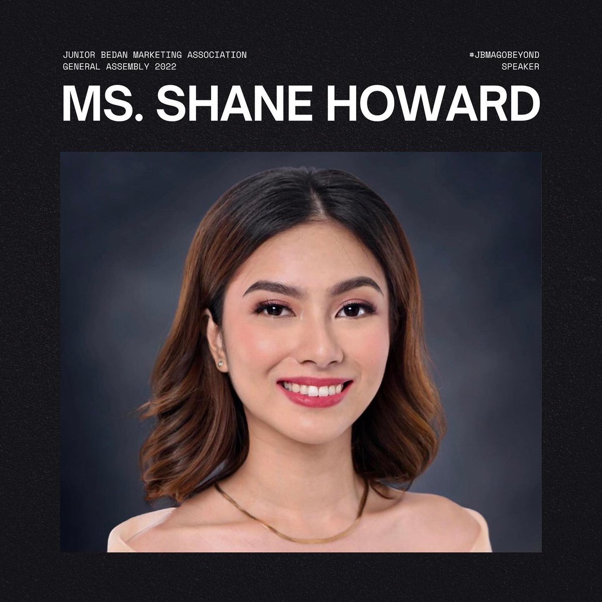 _jbmasbca's tweet photo. Are you all set for tomorrow’s General Assembly: Unfolding The Grays? We are excited just like you!

The Junior Bedan Marketing Association is thrilled to introduce the speaker for tomorrow’s event: 

Ms. Shane Monique D. Howard

We’ll see you there! 👀 

#JBMAGoBeyond https://t.co/pYs7mpeMEX