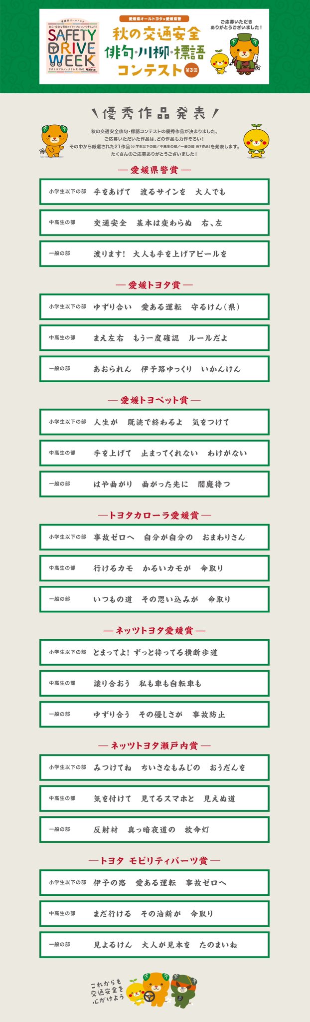公式 愛媛県オールトヨタ セーフティドライブウィーク Sdw Ehime Twitter