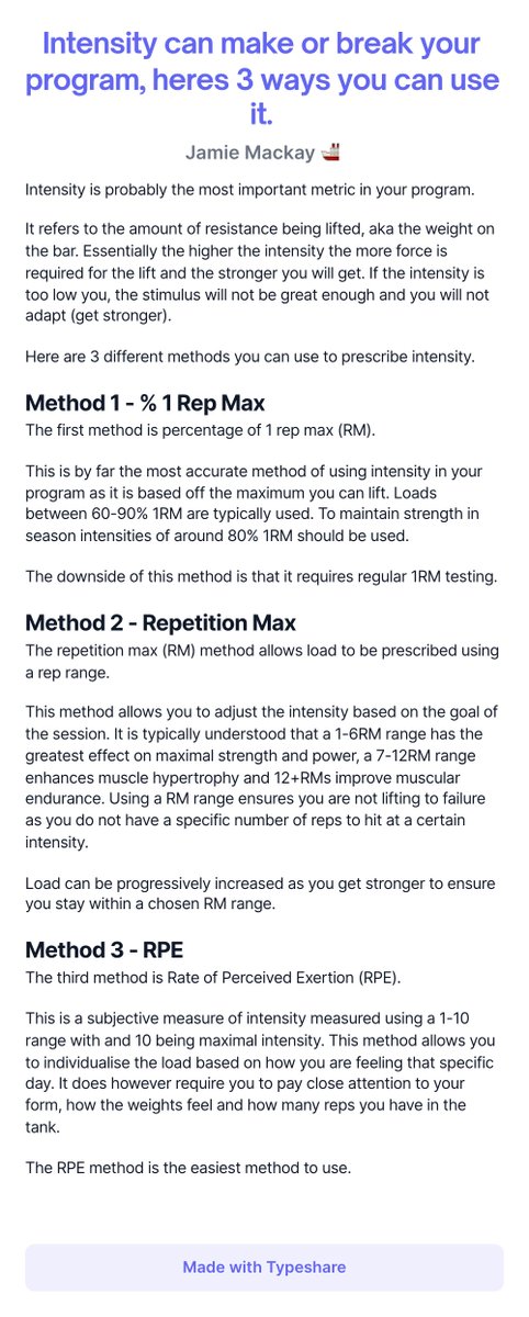 JamieMackay_SC's tweet photo. Intensity can make or break your program, heres 3 ways you can use it. https://t.co/PwZ0GfYZAv