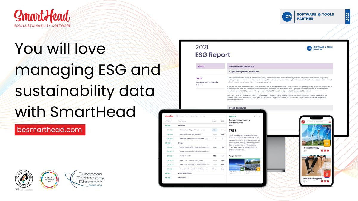 besmarthead's tweet photo. According to the incoming #CSRD directive companies falling under it will be obliged to report information about their ESGs/Sustainability.

Manage your data efficiently and transform it into engaging content with SmartHead.

Book a SmartHead's demo:
https://t.co/v9wyt66ECg https://t.co/FeRxE6I7Pj