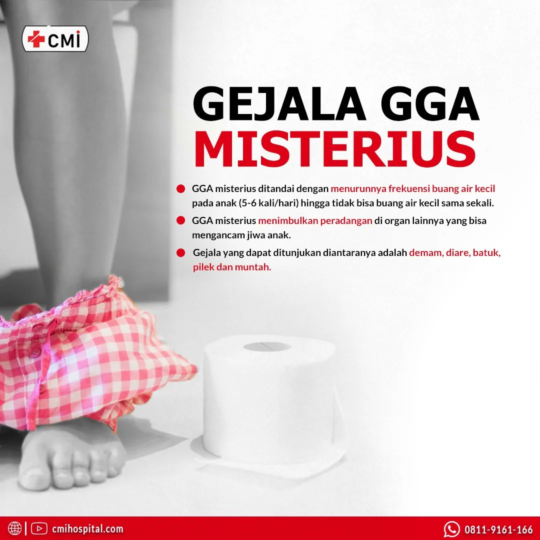 cmihospitals's tweet photo. Kasus GGA misterius pada anak sudah ada sejak Januari 2022 dan mulai meningkat pada Agustus hingga Oktober serta sudah menyebar ke berbagai wilayah Indonesia, hingga saat ini pihak IDAI belum tahu pasti penyebab Gagal Ginjal Akut misterius pada anak-anak. 

#gejalaGGA #GGAanak https://t.co/uivBlayMFj