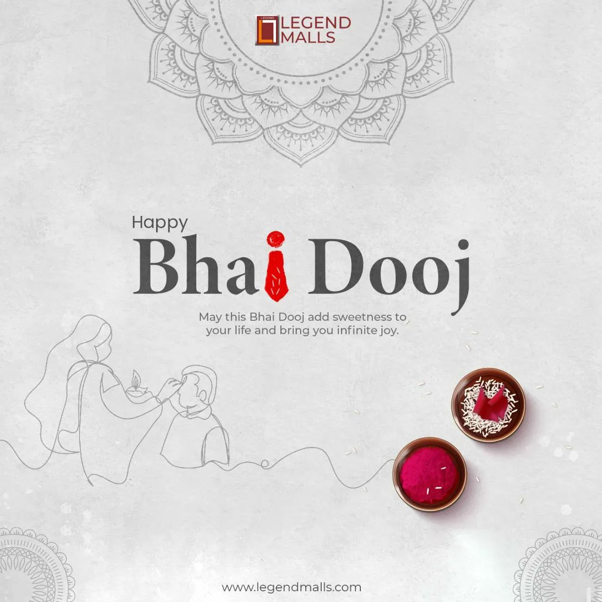 LegendMalls's tweet photo. May this Bhai Dooj add sweetness to your life and bring you infinite joy. Happy Bhai dooj Everyone. 
.
.
.
.
.
.
.
.
.
#Bhaidooj #happybhaidooj #sweet #joy #life #happiness #prosperity #success #brother #brothersister #brosisbond #bond #siblings https://t.co/C7rL3TltR1