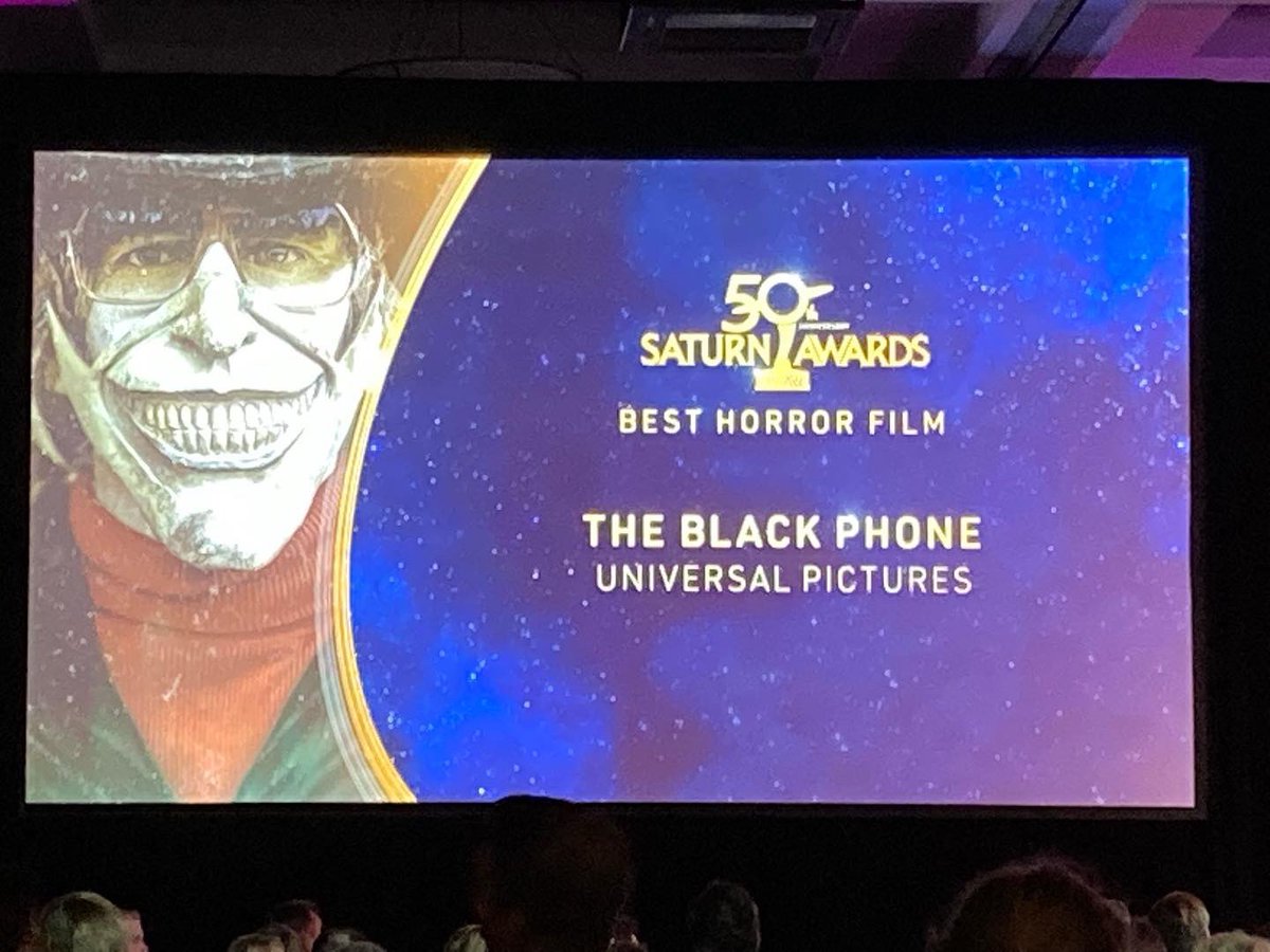 SaturnAwards's tweet photo. Congrats to #SaturnAwards Best Horror Film - #TheBlackPhone - @UniversalHorror https://t.co/0S0zxhuBra