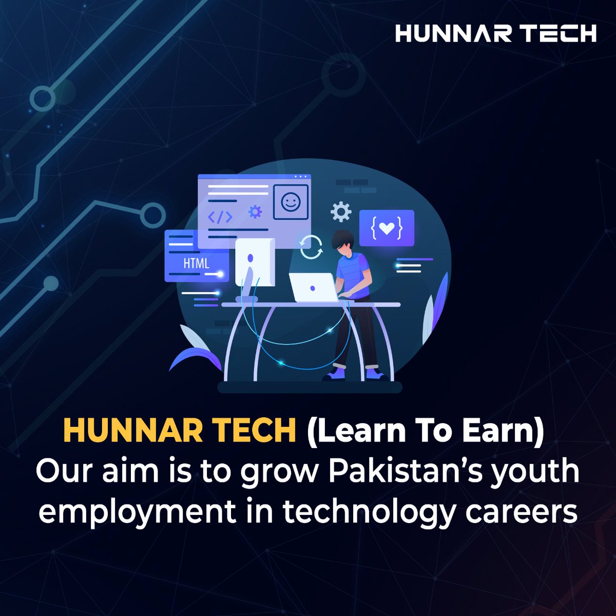 We aim to grow Pakistan's youth employment in #technology careers. #hunnartech #Pakistan