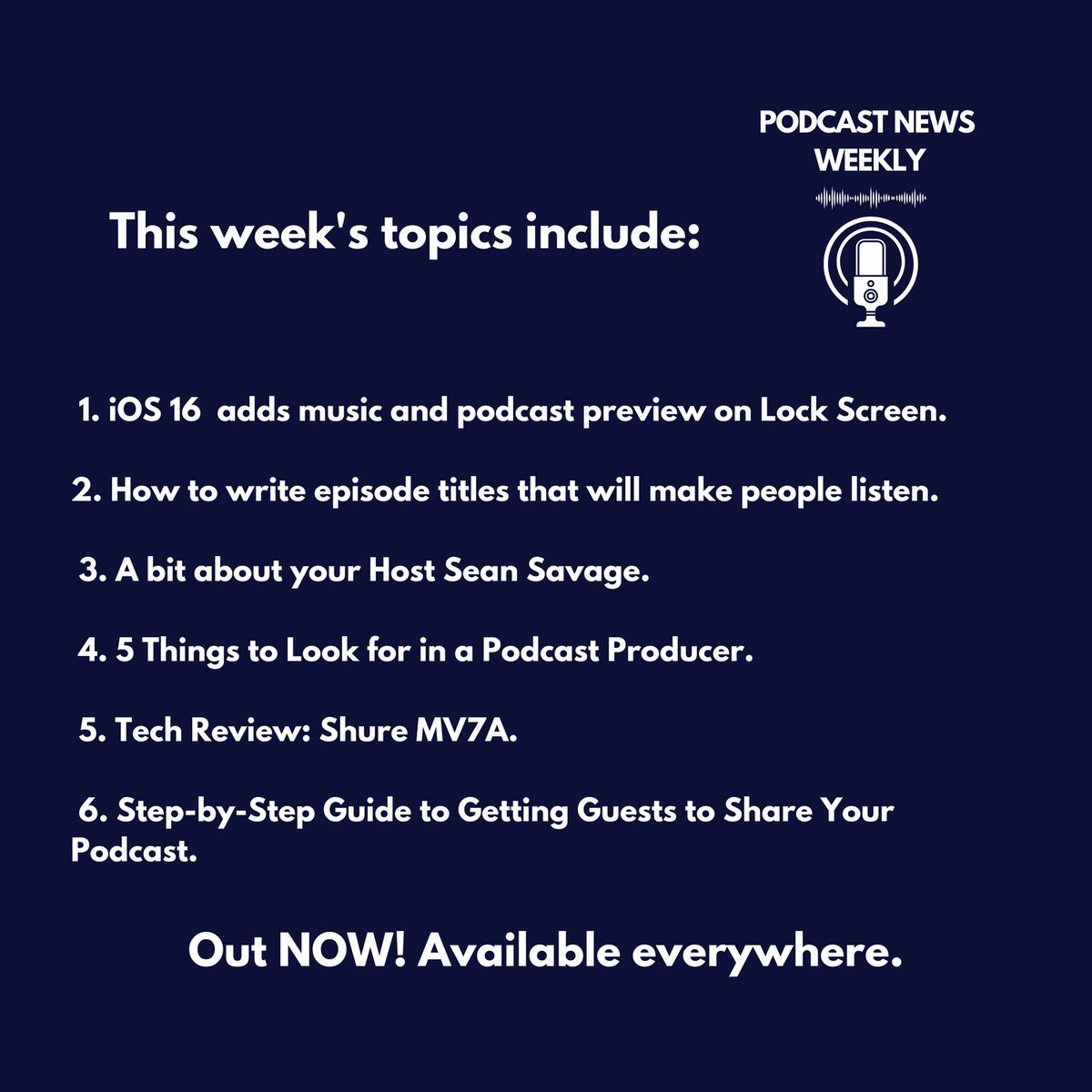 The latest episode of Podcast News Weekly is live now! If any of these topics interest you, go listen to this episode.
#podcastnewsweekly #podcast #podcasting #news #technews #humpday