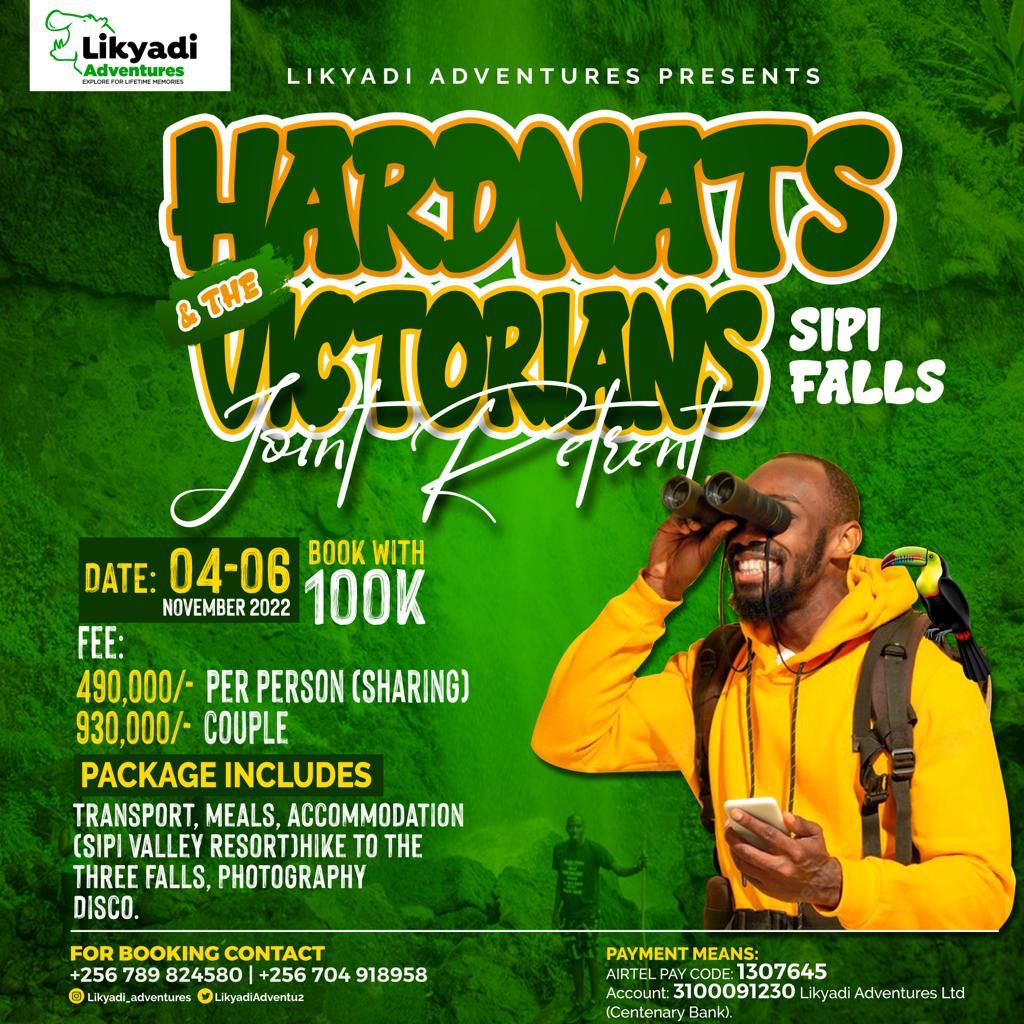 rotaractnateete's tweet photo. Looking for a fun gateway with amazing people ? Join us for #TheHardNats &amp; #TheVictorians joint retreat at Sipi falls organised by @LikyadiAdventu2 happening next week 4th-6th November 2022. A slot goes for 490k an individual and 930k a couple. Book with 100k now! 
#TheHardNats https://t.co/LyCPfPm536