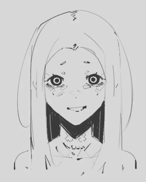 @ishiexe maybe sketching a quick sheet of the char's face before a full illustration can help? you can tweak the look of the char and make it your own without overcommitting and spend less time, and also have a neat reference of what she'd look like in your style. 
