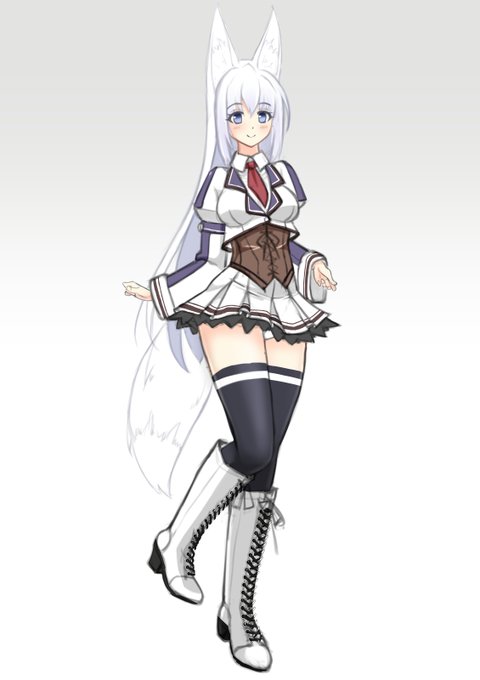 CG準拠でニーソも合わせてみた。どうやってもエロゲ制服感が出てくる安定のテル・クオリティ 