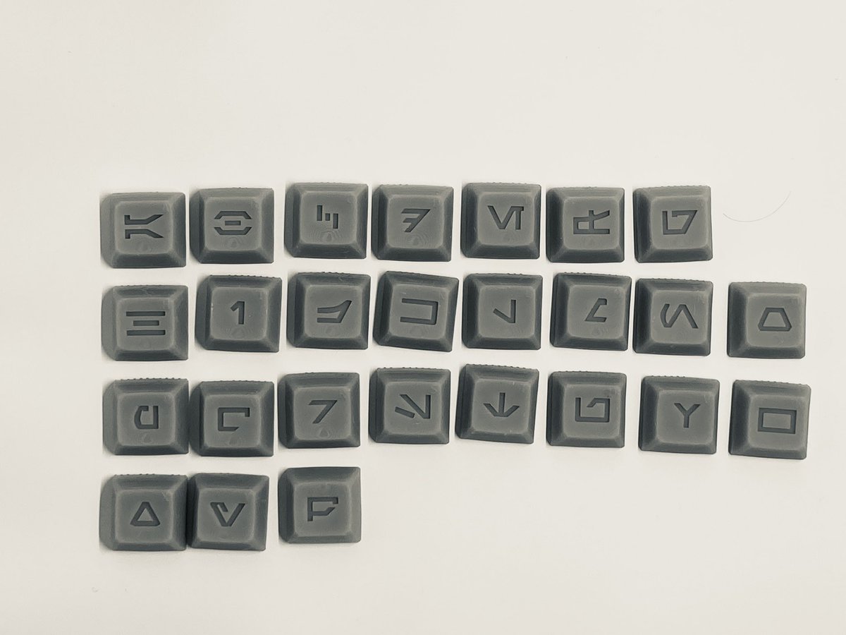 AdamJen78729198's tweet photo. Aurabesh keycaps. Love these!#StarWars #CloneWars #keyboard #CustomerObsessionMonth https://t.co/p3YedPafUJ