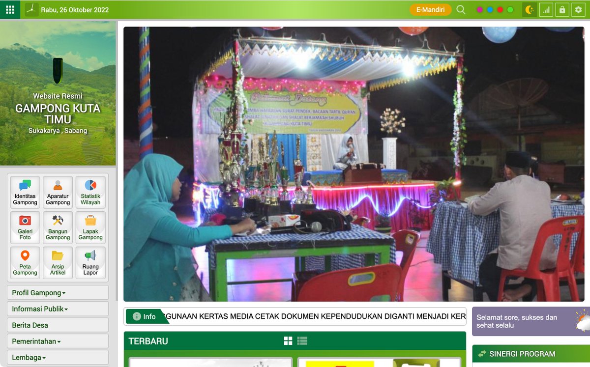 Komunitas #OpenSID, dari Sabang sampai Merauke. Menuju #desadigital memanfaatkan #sisteminformasidesa terhebat, hasil karya komunitas desa. Ayo, ikuti contoh ribuan desa lainnya, seperti kutatimu.desa.id

<a href="/desamembangun/">Desa Membangun</a> <a href="/MulaiDariDesa/">Desa Membangun Indonesia</a> <a href="/sekolahdesa/">Pembaharuan Desa</a> <a href="/gedhenusantara/">Gedhe Nusantara</a>