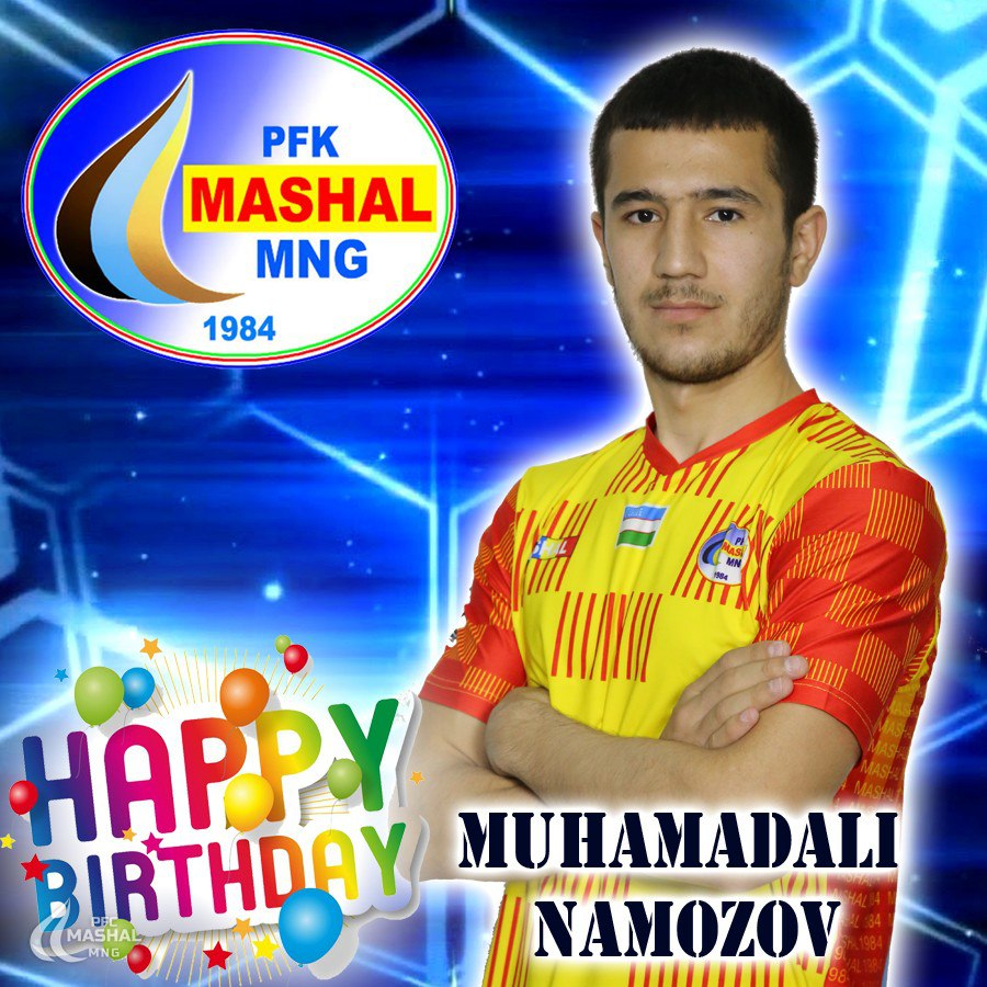 PFCMASHAL1984's tweet photo. Муҳаммадали Номозовни  табриклаймиз!🏟⚽️🎂🎂🎂🎂🎂

“Машъал”  жамоасининг ҳимоячиси  Муҳаммадали Номозов бугун 22 ёшни қарши олмоқда.

#MASHALMEDIA 

#МАШЪАЛ #ЎЗБЕК #ФУТБОЛИДАГИ #ЁРҚИН #АЛАНГА🔥 https://t.co/bVzXcAqHnh