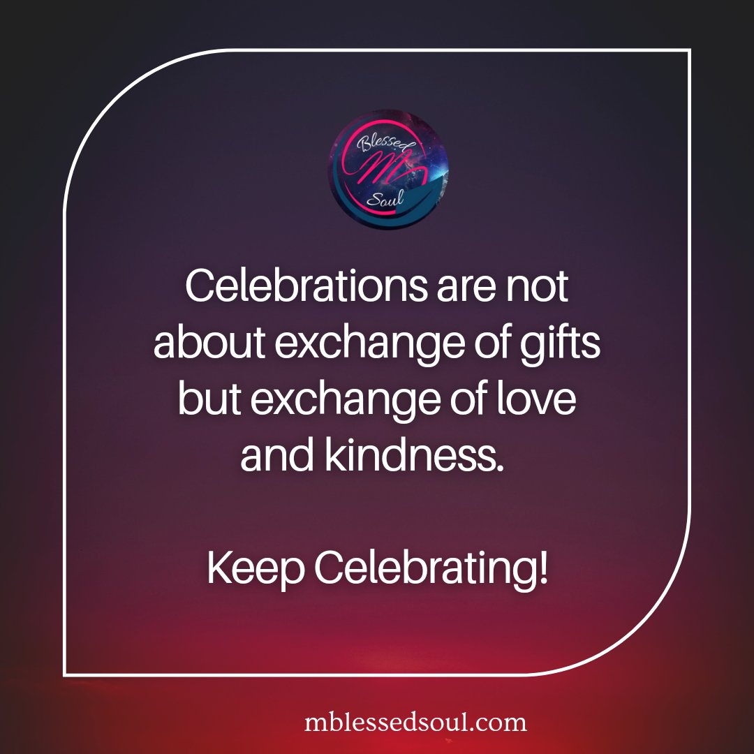 palakpancholi5's tweet photo. Celebrations are not about exchange of gifts but exchange of love and kindness.
.
.
#celebration #celebrationoflife #exchangegifts #spreadlove #spreadkindness #keepcelebrating #kindnessquotes #happyvibes #festivevibes https://t.co/zgrgRdTI6C