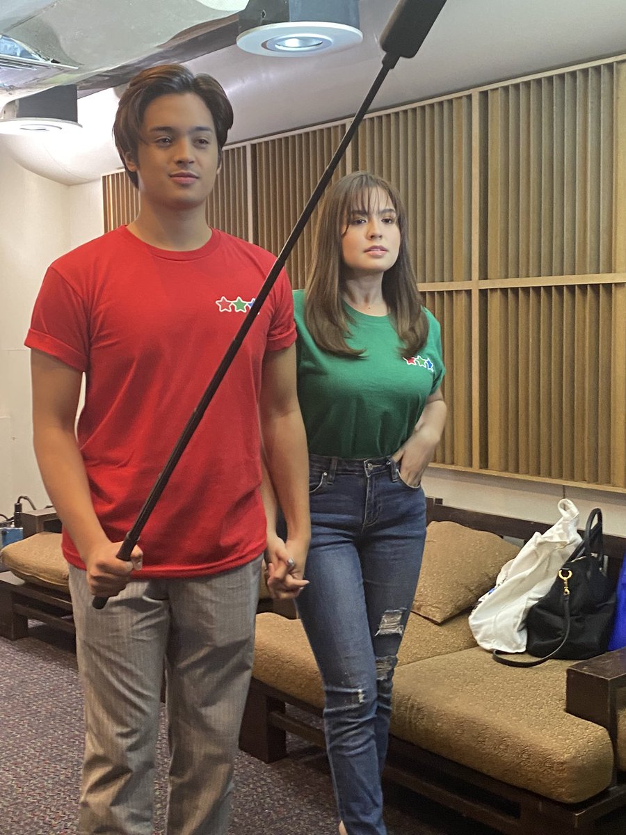 ABSCBN_Showbiz's tweet photo. LOOK: KD Estrada and Alexa Ilacad recording their lines for ABS-CBN Christmas station ID. | via @mjfelipe #TayoAngLigayaNgIsatIsa https://t.co/lPOe0zuBnD